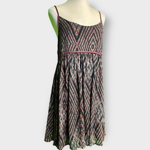 Free People ‘Kaleidoscopes in the Sky’ Babydoll Dress in “Black Combo” Size XS - Picture 14 of 16
